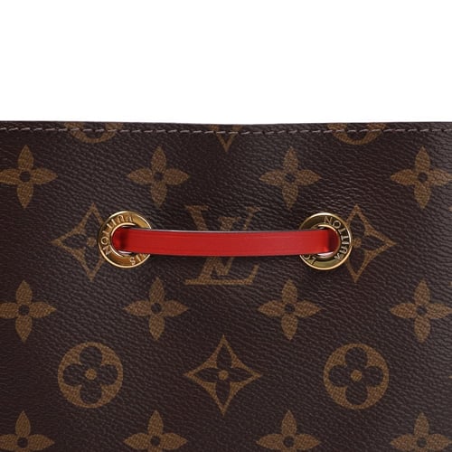 شنطة لويس فيتون نيونوي إم إم حروف - بني وأحمر