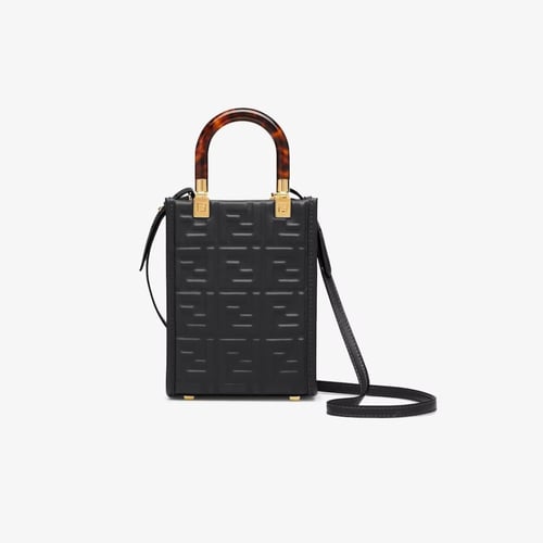 شنطة فندي صن شاين شوبر مجسم ميني - أسود