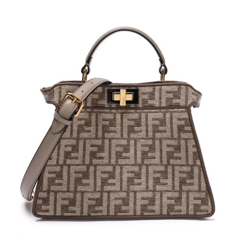 شنطة فندي بيكابو لوقو سمول 27 - بني فاتح