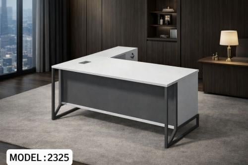 مكتب مودرن ابيض ارجل رصاصي موديل : 2325