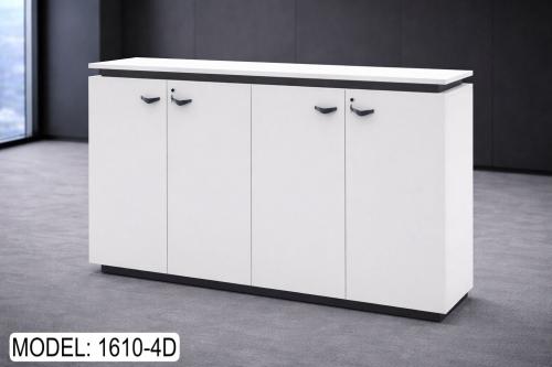 دولاب مكتبي 4 باب قصير لون ابيض