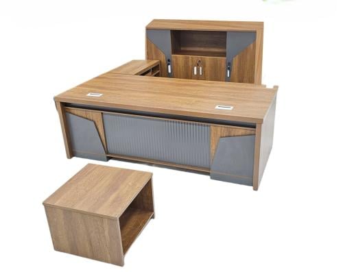 طقم مكتب مع ملحق ودولاب موديل MS-V3-22 مقاس 220