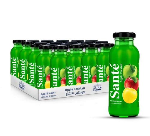 كرتون عصير سانتي كوكتيل التفاح، 300 مل × 24 زجاجة