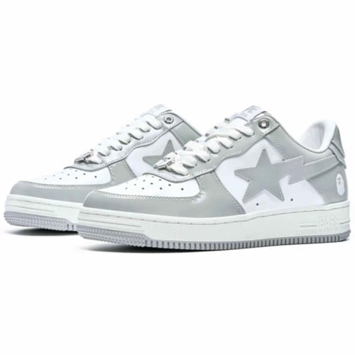 A Bathing Ape Bape Sta Patent Leather White Grey (...