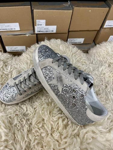 Golden goose Superstar distressed lace-up sneakers