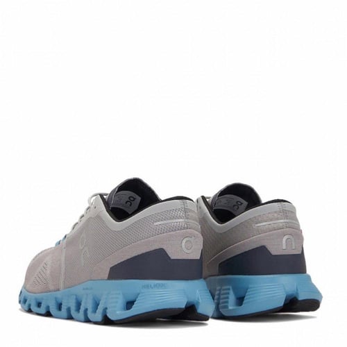 On cloud X trainers in grey and blue