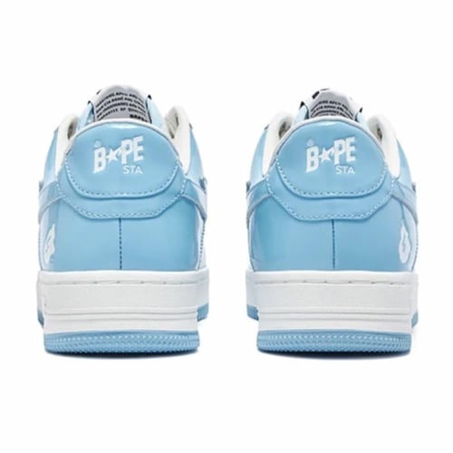 A BATHING APE Bape Sta Patent Leather White Blue