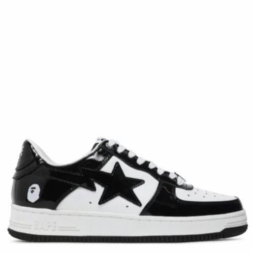 BAPE STA PATENT LEATHER BLACK / WHITE