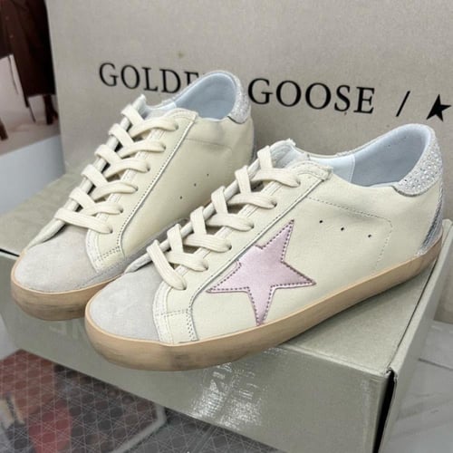Golden goose Superstar distressed lace-up sneakers