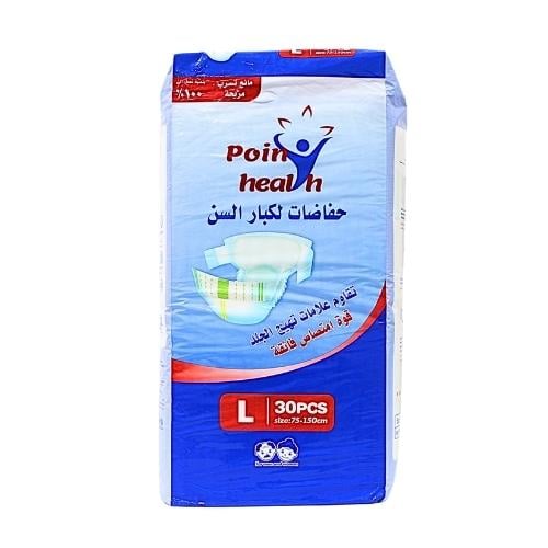 بوينت هيلث - حفاضات لكبار السن - مقاس كبير - 30 قط...