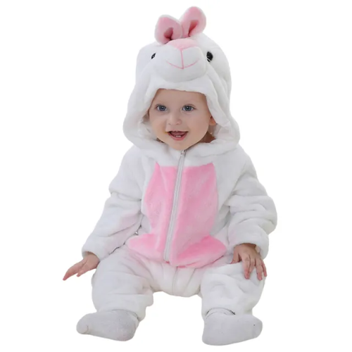 هايلاند - زي أرنب تنكري للأطفال - أبيض وزهري