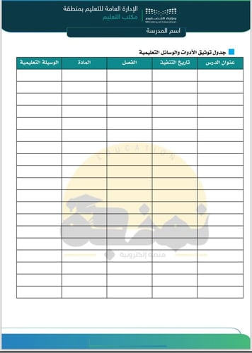حزمة توثيق استخدام الوسائل التعليمية يومي وفصلي