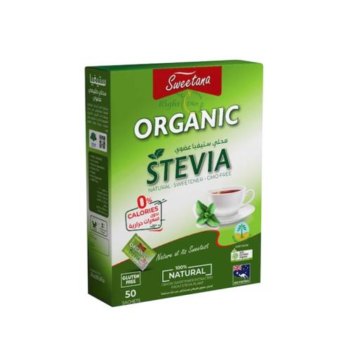 Organic stevia sweetener, keto, gluten-free, 50 sa...