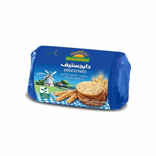 دايجستيف بسكويت القمح الكامل 200جرام - أرض الطبيعة