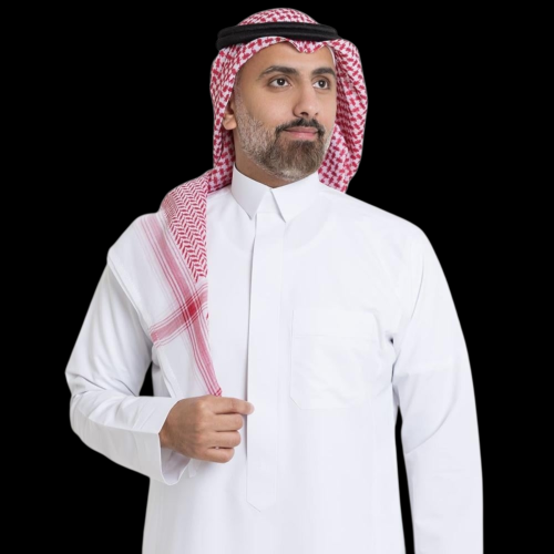 ثوب الشياكة فاخر أبيض – ياقة قلاب