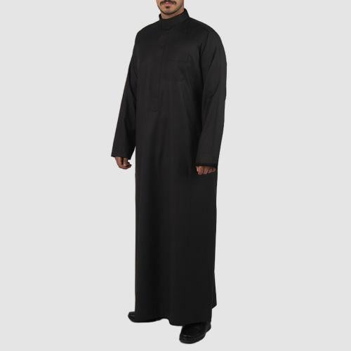 ثوب شتوي أسود رصاصي كحلي بيج سحاب ساده مخفي: رجالي