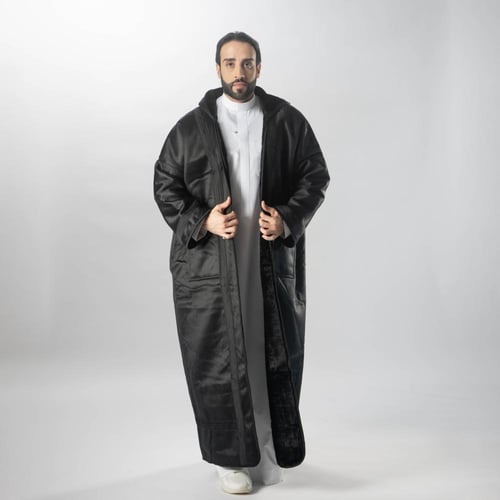 فروة مخمل قبوع - اسود