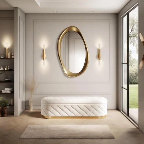 مرآة أورورا خشبية راقية (موديل MR-0013)