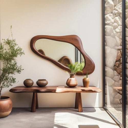 مرآة مونارا خشبية راقية (موديل MR-0019)