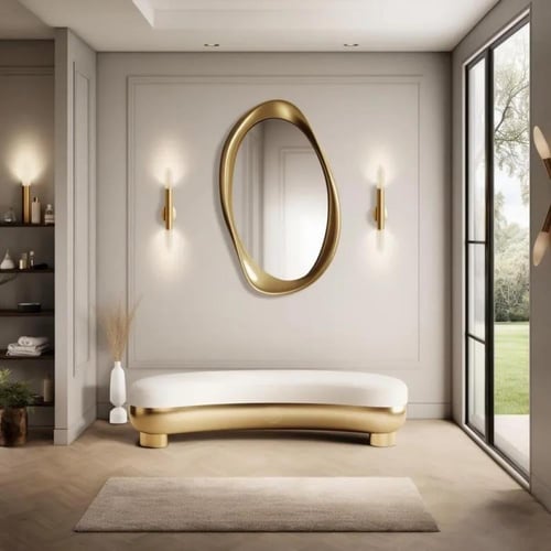 مرآة أورورا خشبية راقية (موديل MR-0013)