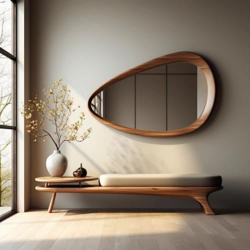 مرآة لورا خشبية فاخرة (موديل MR001)