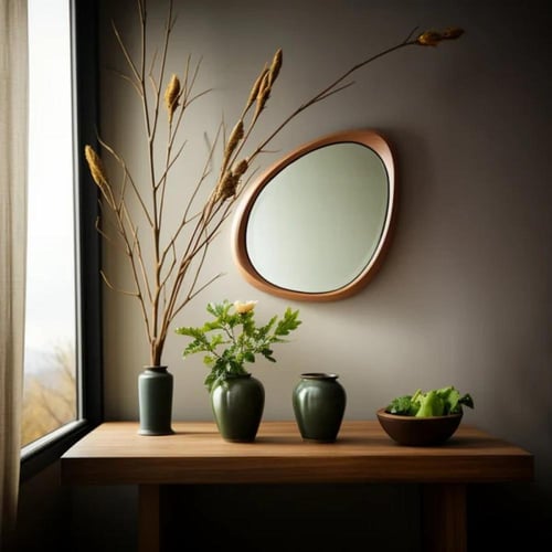 مرآة ريڤا خشبية راقية (موديل MR-0010)