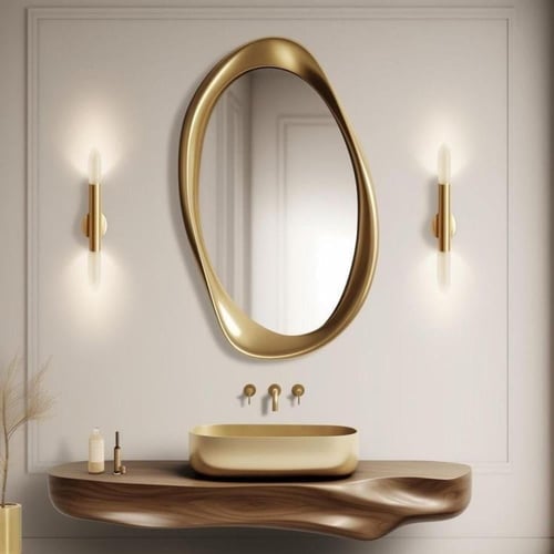 مرآة أورورا خشبية راقية (موديل MR-0013)