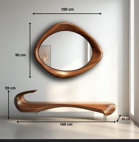 مرآة سافانا خشبية راقية (موديل MR-0020)