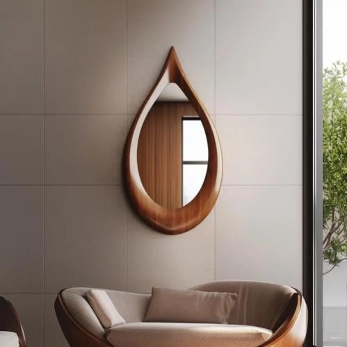 مرآة كاميليا خشبية فريدة (موديل MR-0012)