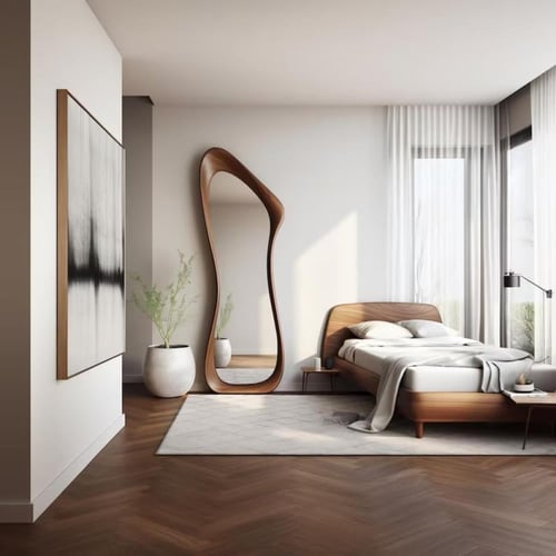 مرآة فيرينا خشبية راقية (موديل MR-0025)