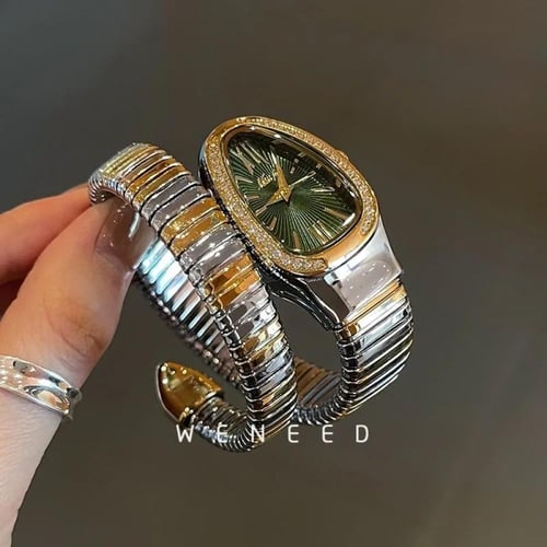 Reloj Mujer 2021 جديد فاخر ساعة ذهبية المرأة ثعبان...