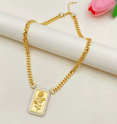 طقم مجوهرات زركونيا مطلي ذهب