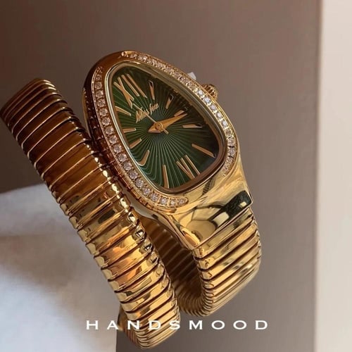 Reloj Mujer 2021 جديد فاخر ساعة ذهبية المرأة ثعبان...