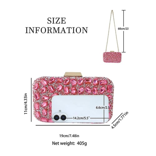 لامعة كريستال مساء مخلب المحفظة الفاخرة حجر الراين...