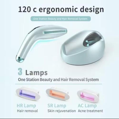 Laser device for hair removal with cooling feature and unlimited flashes for face, bikini, and body hair removal (Tabby and Tamara...