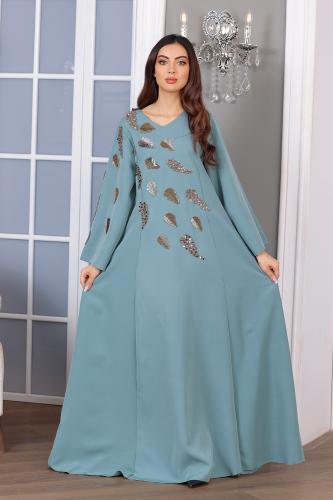 جلابية بتطريز اوراق