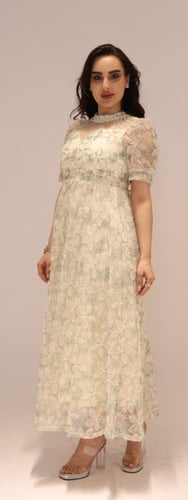 فستان مشجر اورجنزا مزين بلول