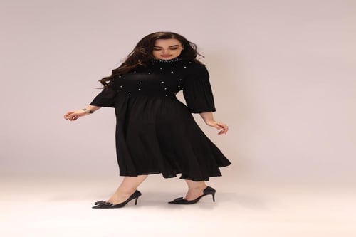فستان استرتش مزين بكرستال