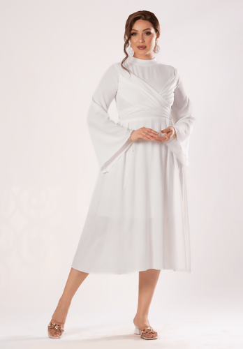 فستان ناعم ميد باكمام طويله