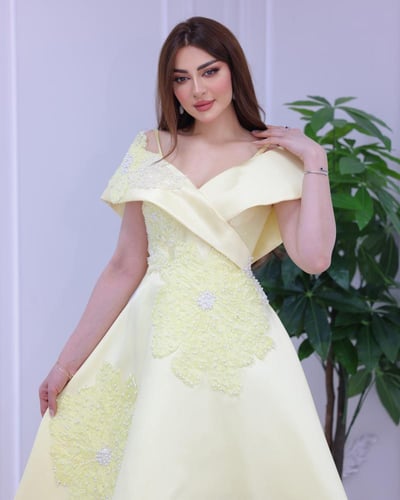 فستان سهرة ليموني
