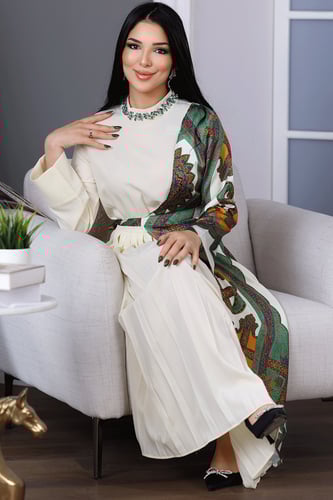 فستان لف مشجر بالجنب