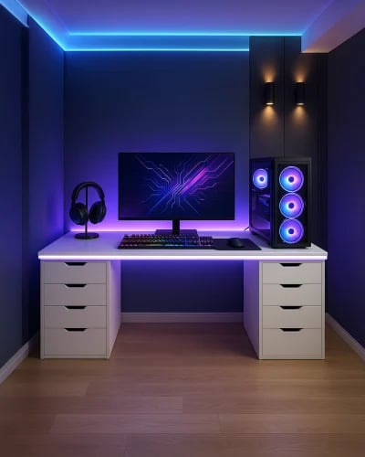 Gaming table design – multi-color lighting with remote control