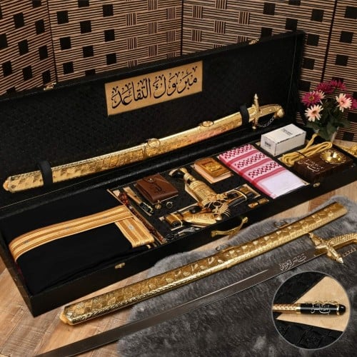 هدايا الشيوخ بوكس ملكي سيف نحت ليزر تصميم حسب الطل...