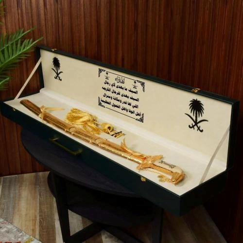 سيف اهداء ملكي هدايا الشيوخ مطلي استانلس استيل نحت...