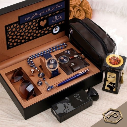 هدايا رجاليه طقم ساعه تصميم خاص حسب الطلب