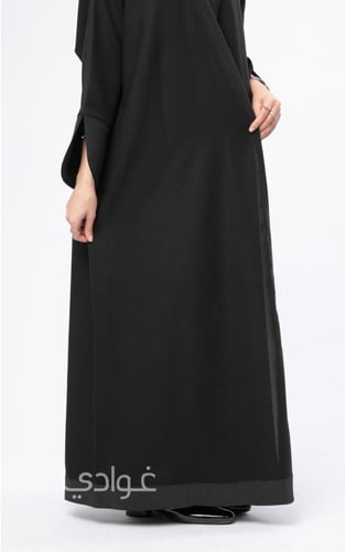 عباية ربع كلوش باللون الاسود - 11066