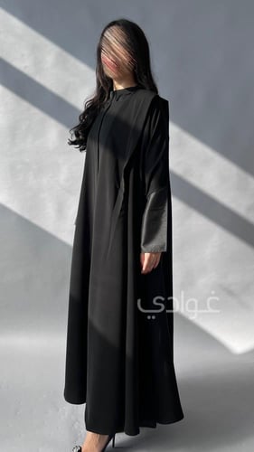 عباية عيد صيفيه سوداء يومية بقماش لمياء واكمام من...