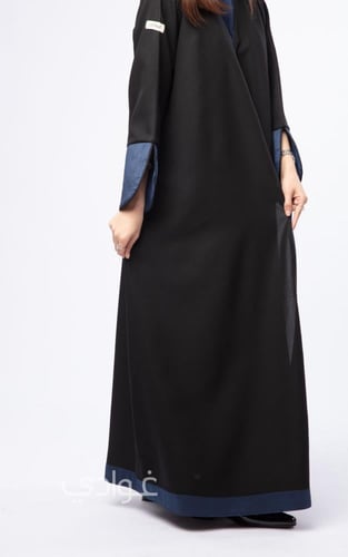 عباية ربع كلوش بتداخل اللون الازرق - 11065