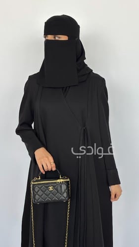 عباية عيد ليمار A LINE بتصميم أنيق وربطة جانبية -...