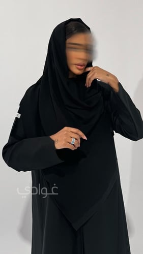 عباية سوداء كلوش بتصميم مميز -11141